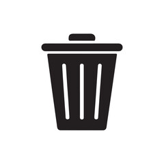 Trash or Delete icon vector art illustration on white background