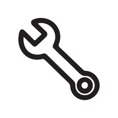 Wrench tool black icon vector art on white background