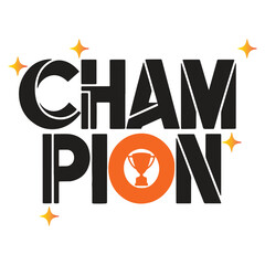 CHAMPION typography text illustration vector on white background
