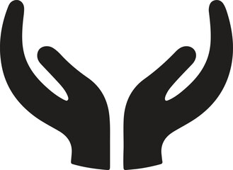 Black Hand icon vector art design on white background