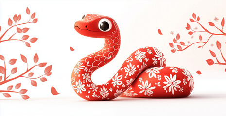 Obraz premium A cute cartoon snake