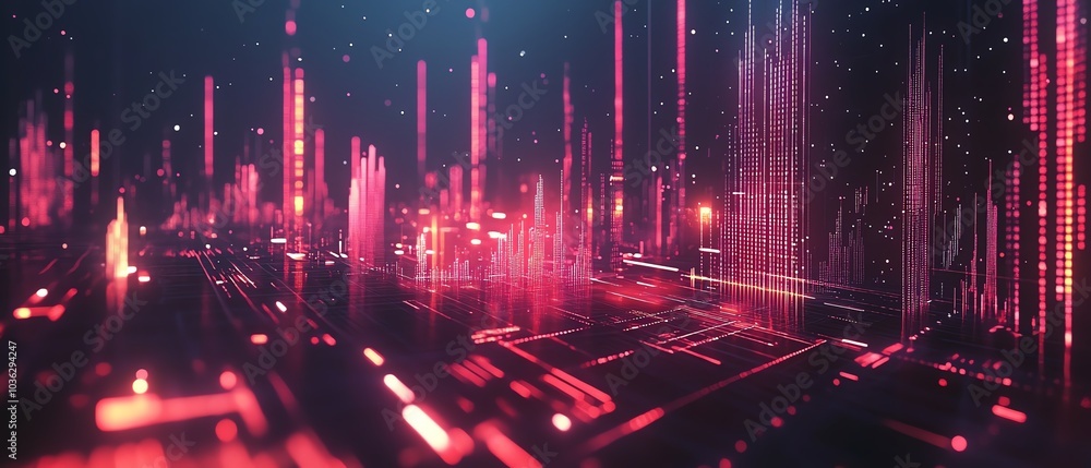 Aufkleber 3d holographic financial dashboard featuring futuristic charts and graphs, glowing data streams in d