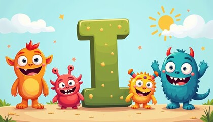  Friendly monsters celebrate the letter I