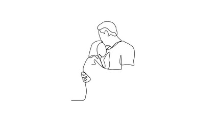 Animated self drawing of a couple hugging each other video design illustration. Affection design concept in simple linear style video. Great design for wedding party invitation and education purpose.