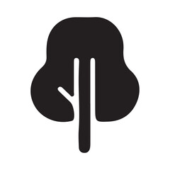 Black Tree vector art illustration with white Background 