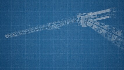 Technical drawing on a gradient background.Mechanical Engineering drawing