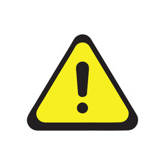 Danger alert Black & yellow vector icon on white background