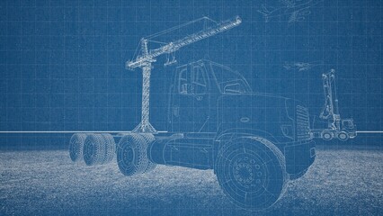 Technical drawing on a gradient background.Mechanical Engineering drawing