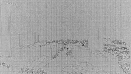 Technical drawing on a gradient background.Mechanical Engineering drawing