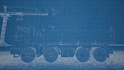 Technical drawing on a gradient background.Mechanical Engineering drawing