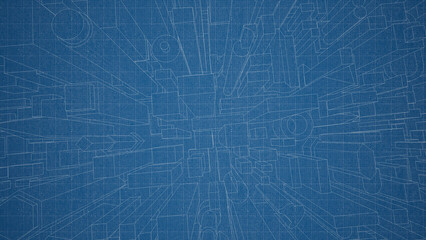 Technical drawing on a gradient background.Mechanical Engineering drawing
