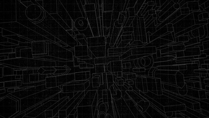 Technical drawing on a gradient background.Mechanical Engineering drawing
