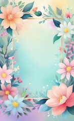 Obraz premium frame with flowers