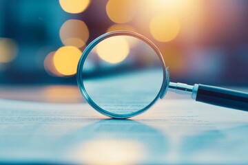 Fototapeta premium magnifying glass and document