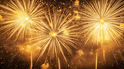Fototapeta premium Spectacular fireworks illuminate the night sky during New Year's Eve celebrations
