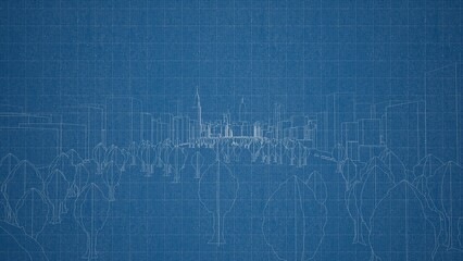 Technical drawing on a gradient background.Mechanical Engineering drawing