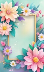 Obraz premium frame with flowers