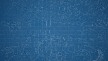 Technical drawing on a gradient background.Mechanical Engineering drawing