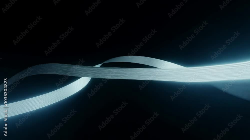Poster abstract black background with a thin white line curving in the bottom right corner.