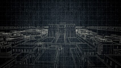 Technical drawing on a gradient background.Mechanical Engineering drawing