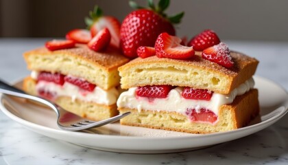  Deliciously tempting strawberry shortcake ready to be savored
