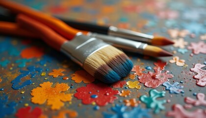 Fototapeta premium Artists tools in a vibrant palette