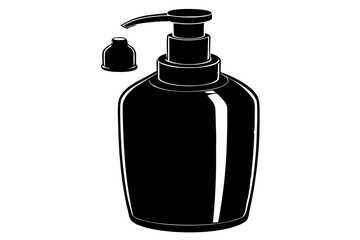 a bottle with a dispenser silhouette vector