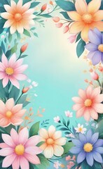 Fototapeta premium frame with flowers