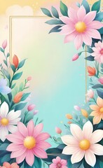 Obraz premium frame with flowers