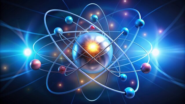 Atom structure with electrons moving around the nucleus, Science, Chemistry, Physics, Electron, Nucleus, Proton