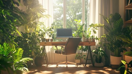 Fototapeta premium Home Office with Plants