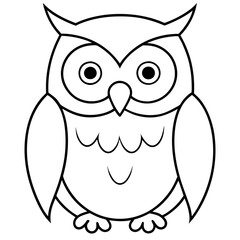 halloween owl outline vector art
