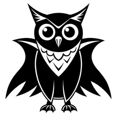 halloween owl outline vector art black 