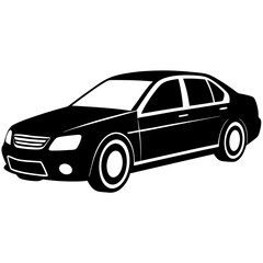 Obraz premium car logo silhouette white background