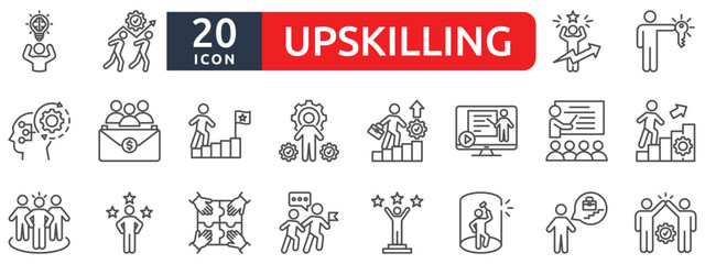 Upskilling icon set