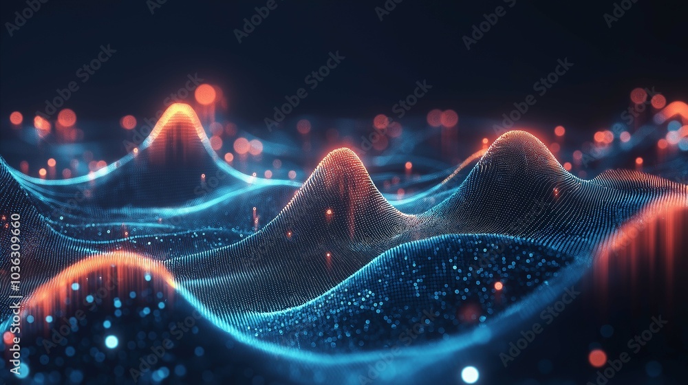 Poster abstract upward moving lines in a digital graph