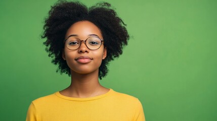 A young activist wearing glasses showcasing a hopeful expression.