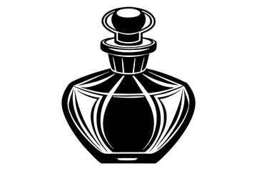 Silhouette perfume bottle black color illustration