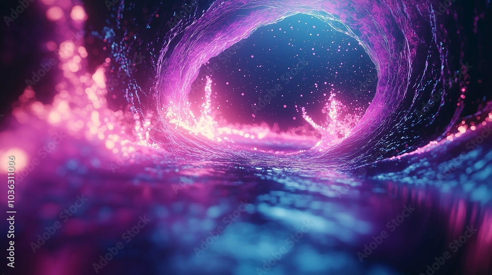 Aufkleber glowing magma patterns in digital abstract art