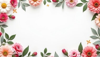 Obraz premium Floral Frame A Blank Canvas for Your Story