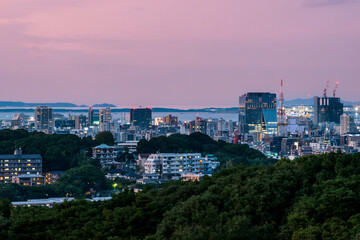 福岡市内の夕景