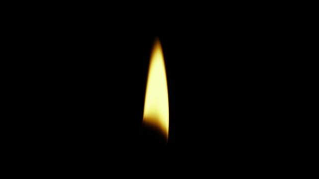 A candle flame with a transparent background ProRes 1080p 60fps
