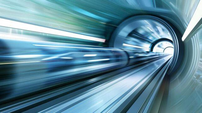 A futuristic hyperloop pod speeding through a vacuum tube with city lights streaking by, high-tech setting with futuristic infrastructure and night sky, Futuristic style