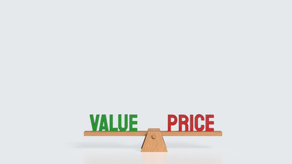 The price and value text for Business concept 3d rendering.