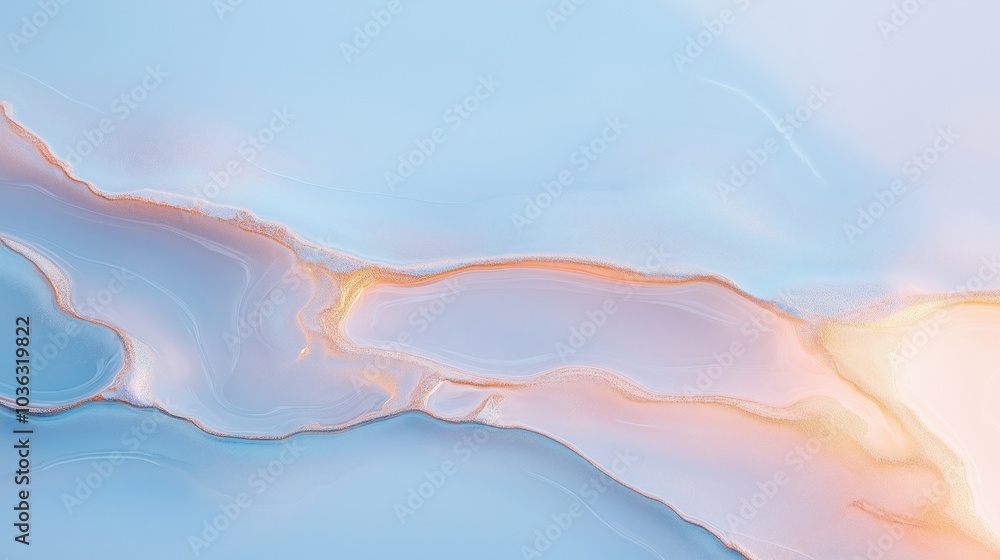 Poster abstract backdrop of soft blue and peach tones with flowing shapes on a textured background. smoothl