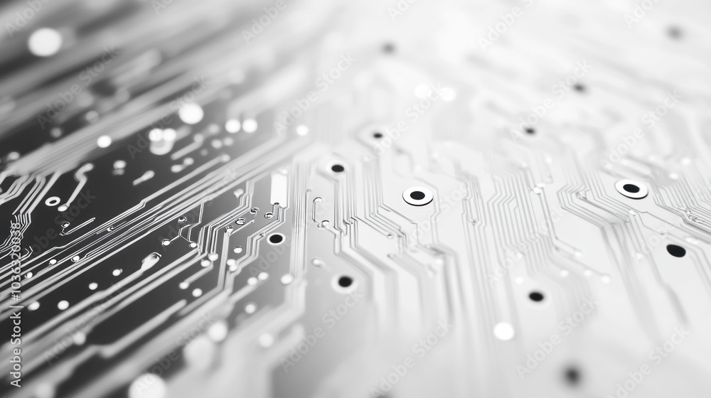 Poster close-up of a circuit board showcasing intricate pathways and connections.