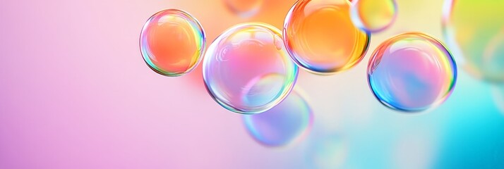 A close-up image highlights delicate bubbles with a soft color palette, set against a gently blurred background, creating an ethereal and soothing atmosphere.