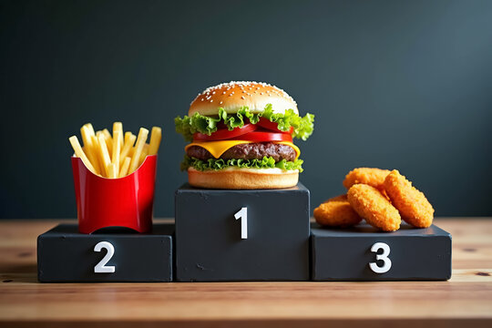 Fast food ranking: burger, fries, and nuggets on podium for culinary competition