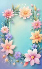 Fototapeta premium frame of flowers