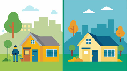 The cleanup competition left a lasting impact with residents pledging to continue to maintain a clean and beautiful neighborhood for years to come.. Vector illustration